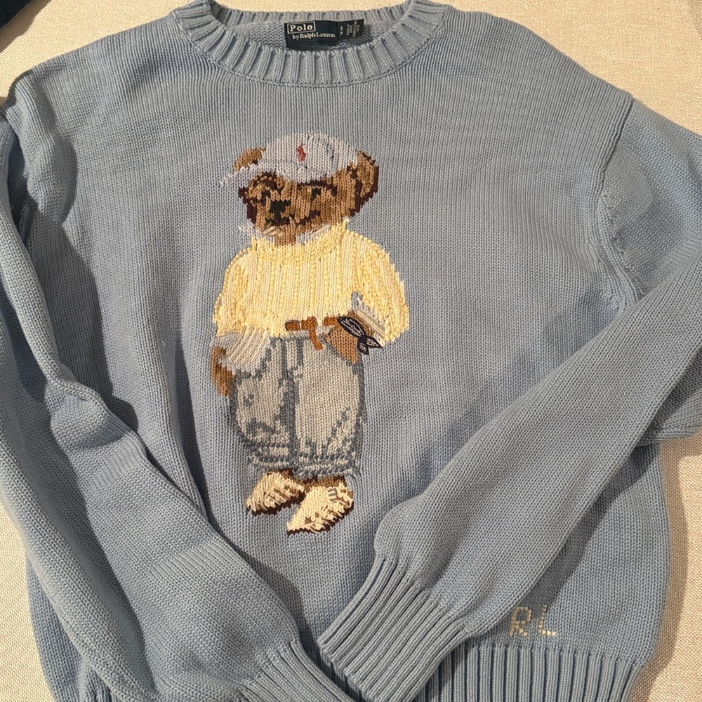 Polo Ralph Lauren Light Blue teddy bear sweater